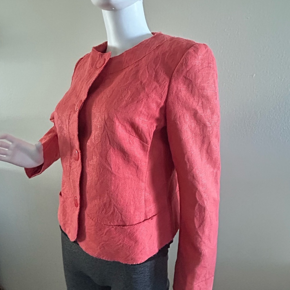 Talbot’s Suit Jacket, Orange Salmon, Jacquard, Professional, 12 petite​
